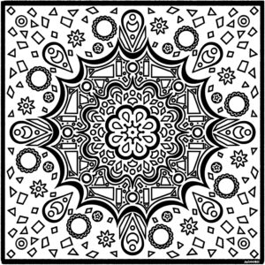 Abstract Confetti Shape Mandala