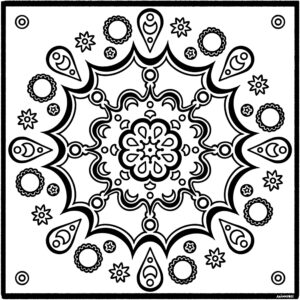 Moon and Stars Simple Colouring Page